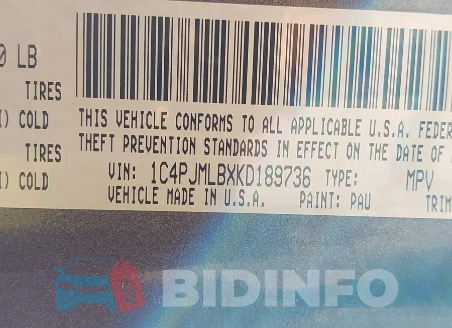 1C4PJMLBXKD189736 Photo# 9