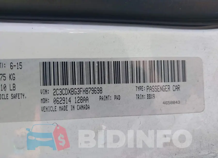 2C3CDXBG3FH879698 Photo# 9