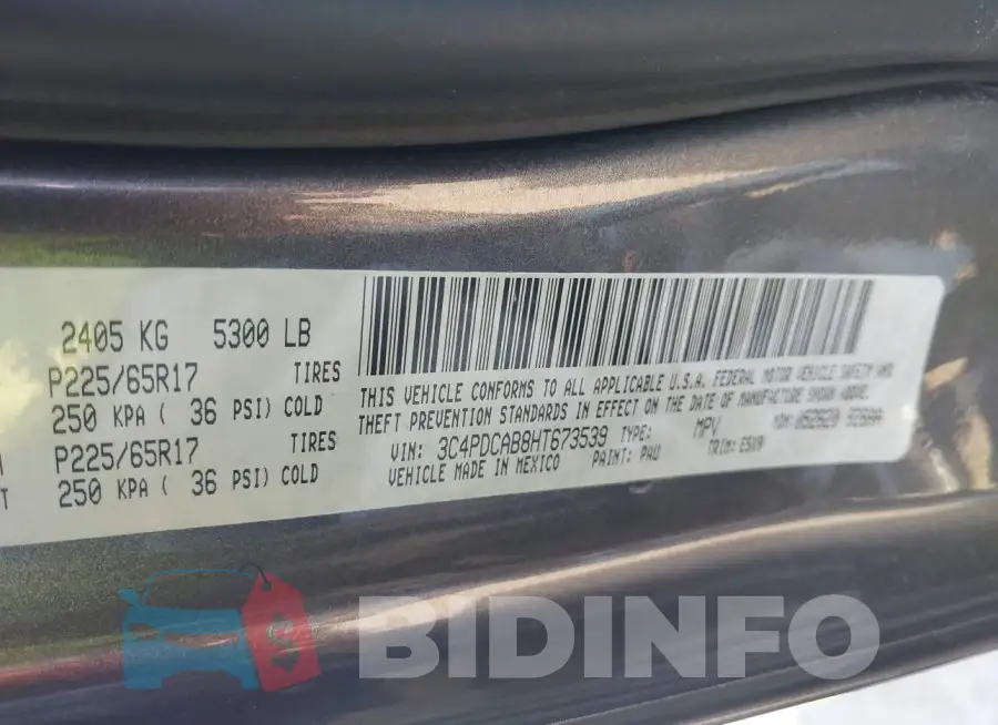 3C4PDCAB8HT673539 Photo# 9