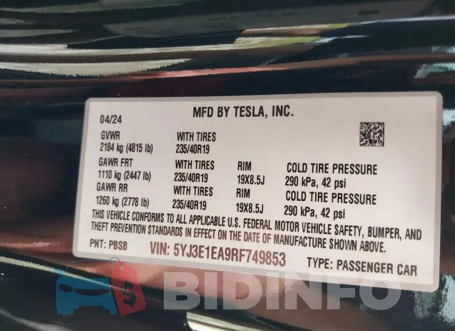 5YJ3E1EA9RF749853 Photo# 9