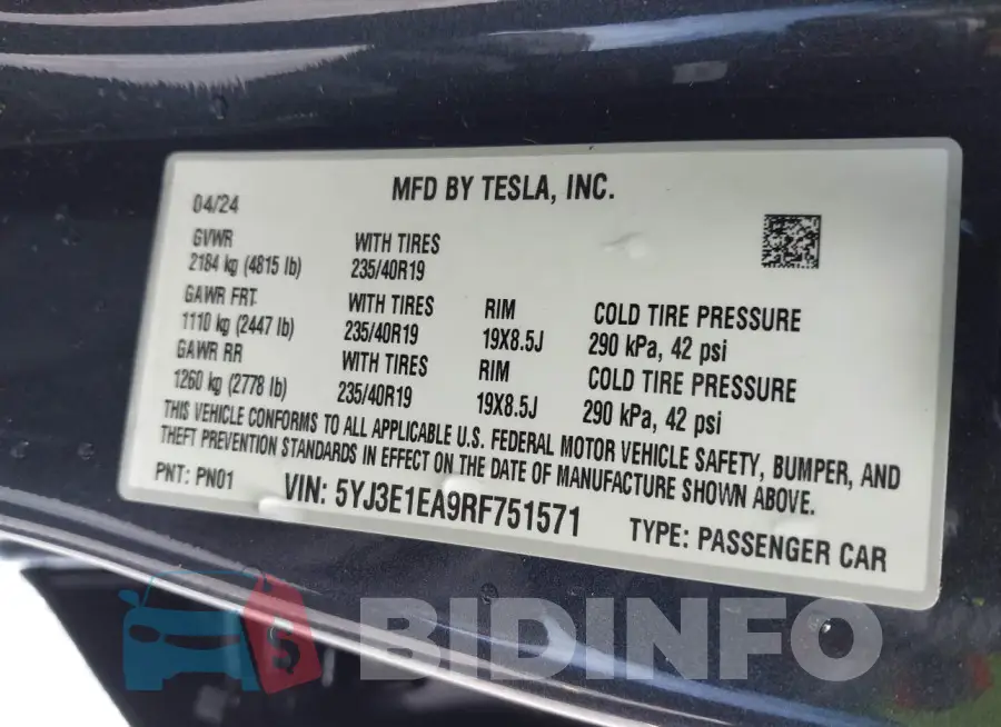 5YJ3E1EA9RF751571 Photo# 9