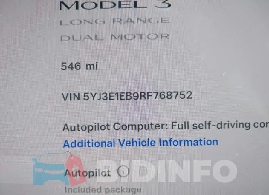 5YJ3E1EB9RF768752 Photo# 7