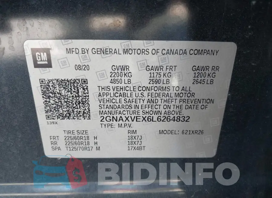 2GNAXVEX6L6264832 Photo# 9