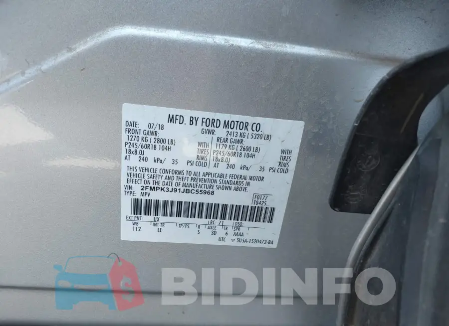 2FMPK3J91JBC55968 Photo# 9