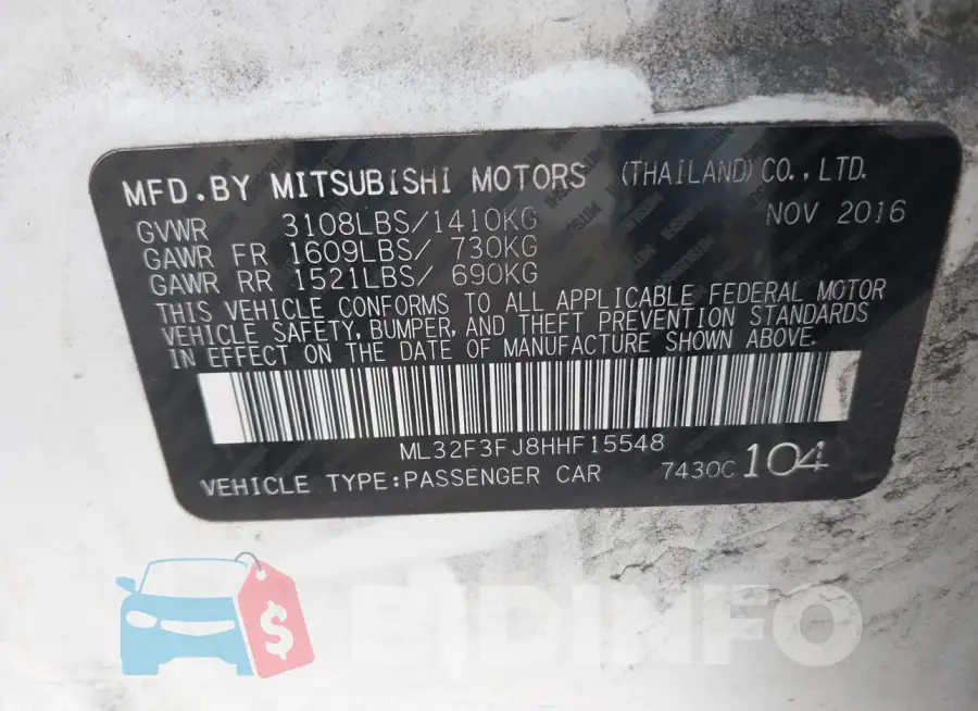ML32F3FJ8HHF15548 Photo# 9
