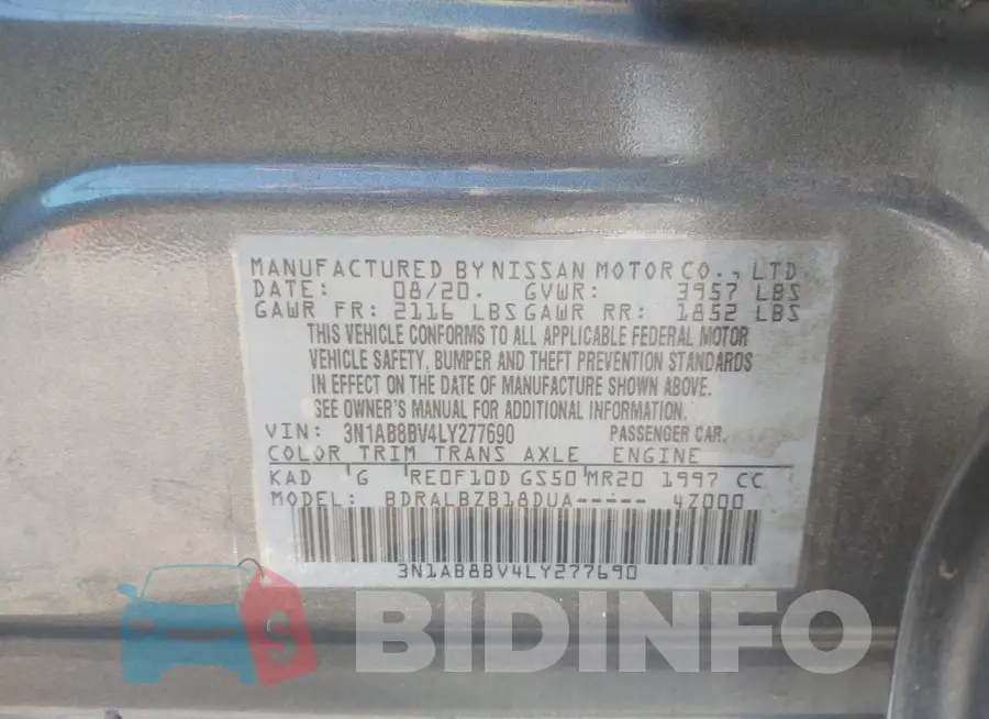 3N1AB8BV4LY277690 Photo# 9
