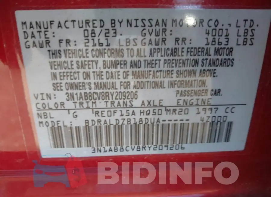 3N1AB8CV8RY209206 Photo# 9