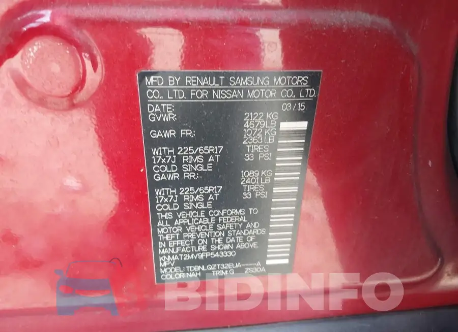 KNMAT2MV9FP543330 Photo# 9