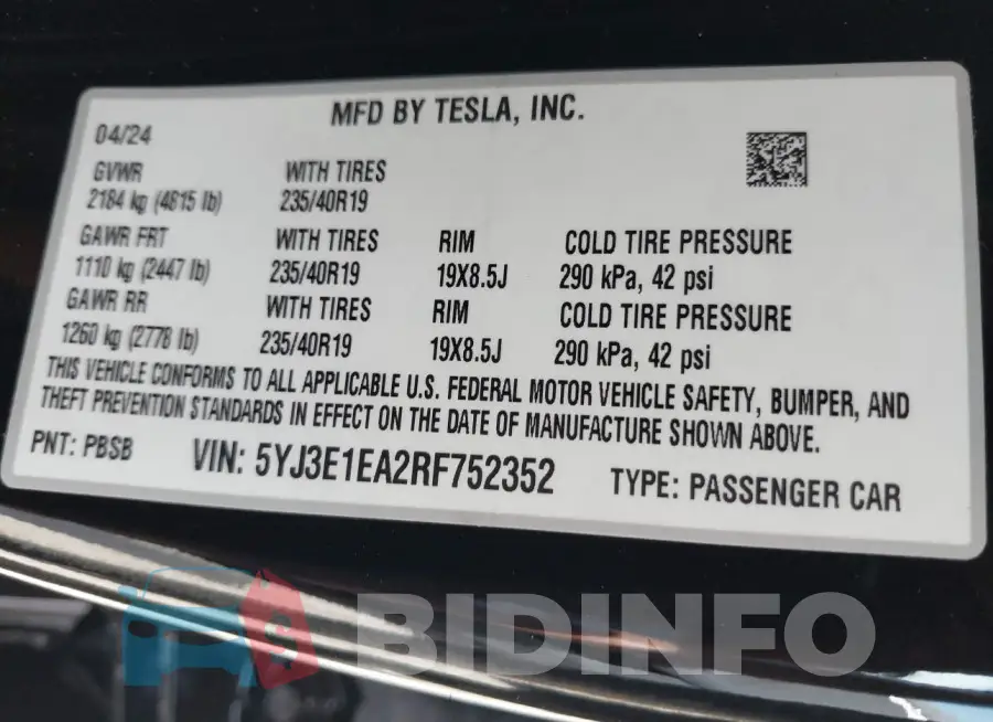 5YJ3E1EA2RF752352 Photo# 9