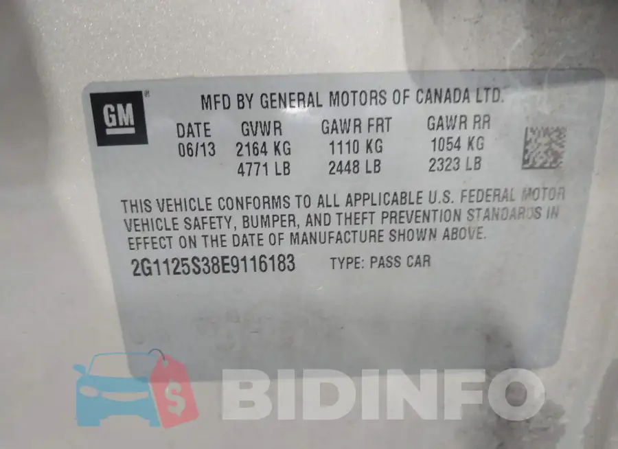 2G1125S38E9116183 Photo# 9