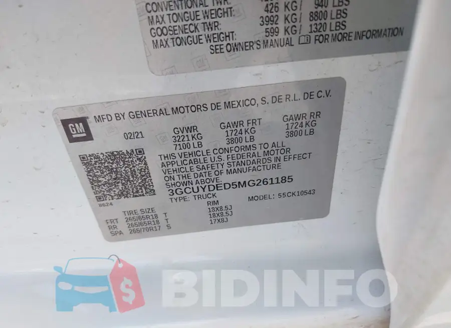 3GCUYDED5MG261185 Photo# 9