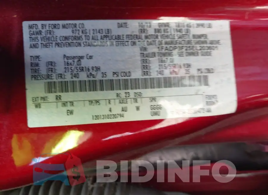 1FADP3F25EL203601 Photo# 9