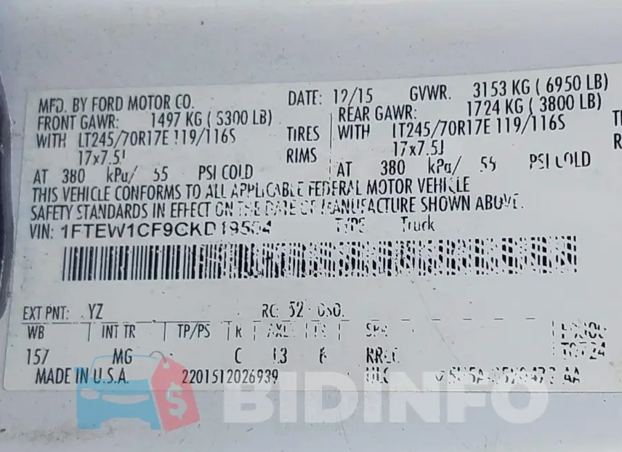 1FTEW1CF9GKD19504 Photo# 9
