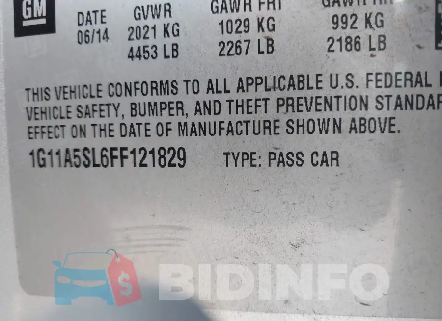 1G11A5SL6FF121829 Photo# 9