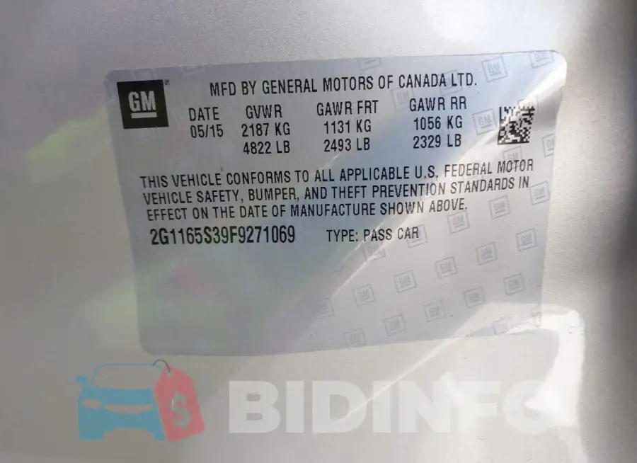 2G1165S39F9271069 Photo# 9