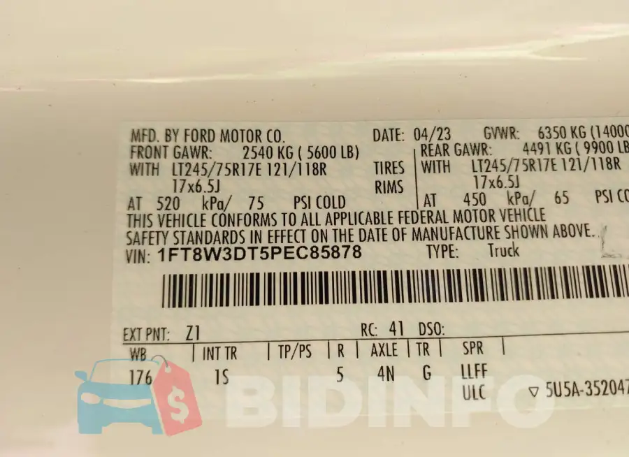 1FT8W3DT5PEC85878 Photo# 8