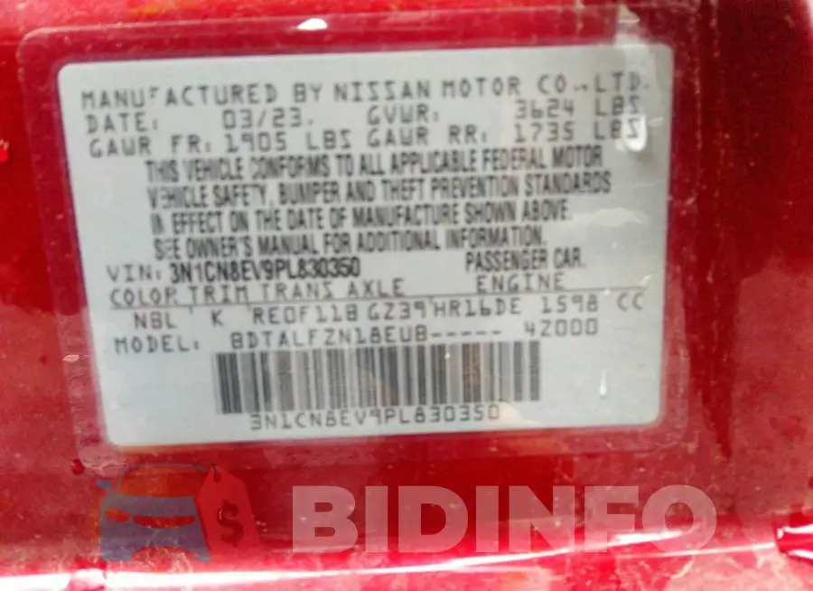 3N1CN8EV9PL830350 Photo# 9