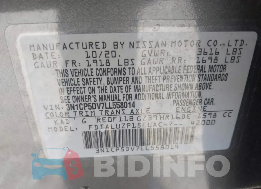 3N1CP5DV7LL558014 Photo# 9