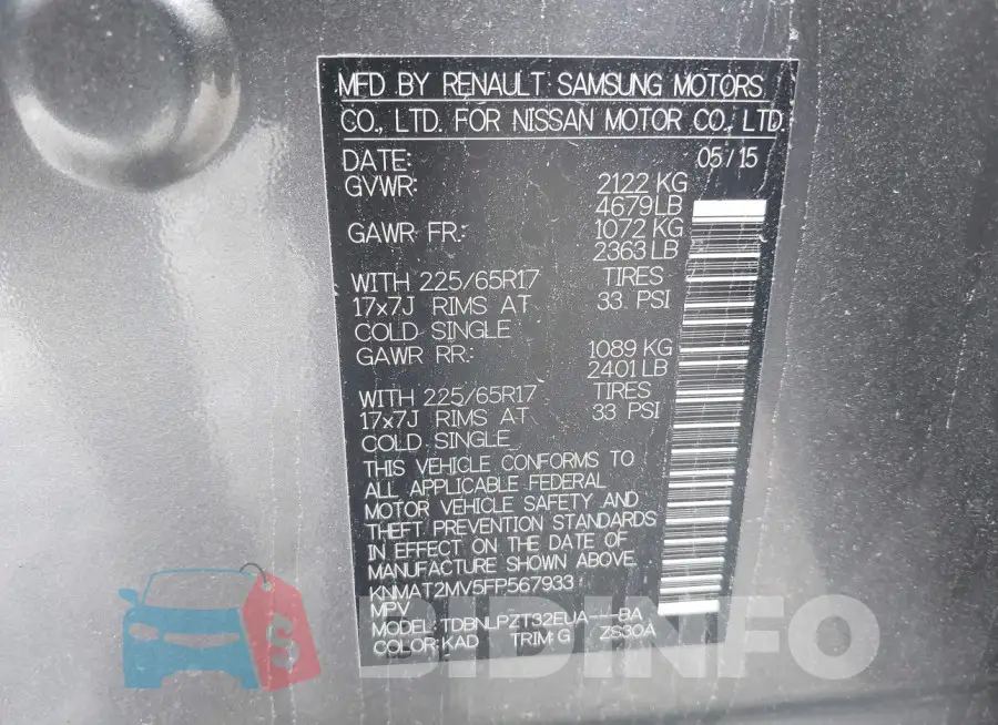 KNMAT2MV5FP567933 Photo# 9