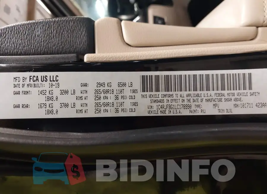 1C4RJFBG1LC178990 Photo# 9