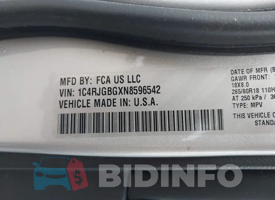 1C4RJGBGXN8596542 Photo# 9