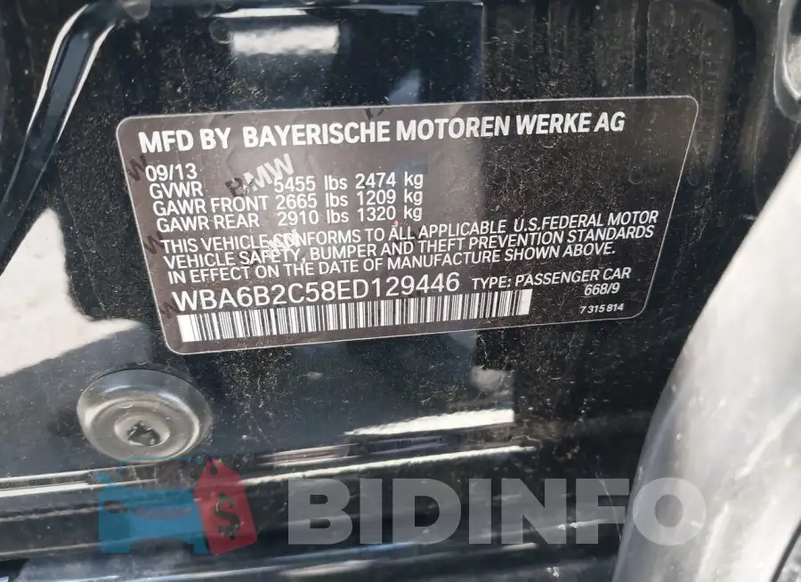 WBA6B2C58ED129446 Photo# 9