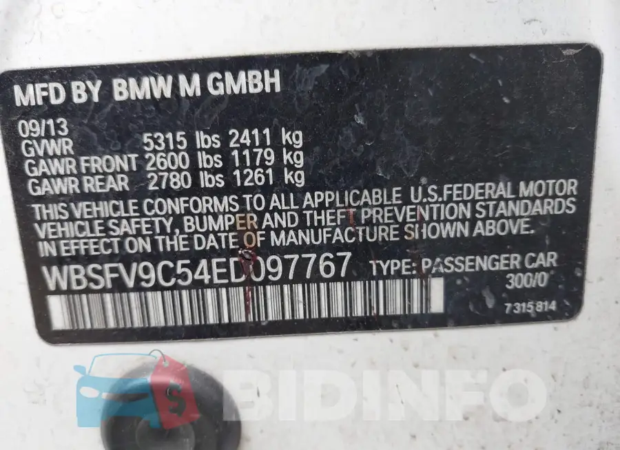WBSFV9C54ED097767 Photo# 9