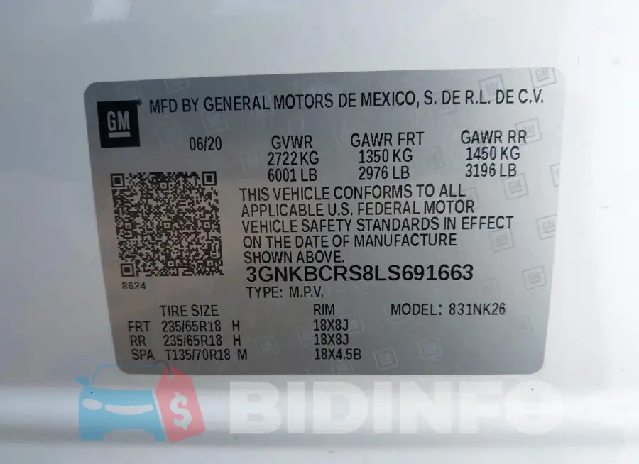 3GNKBCRS8LS691663 Photo# 9