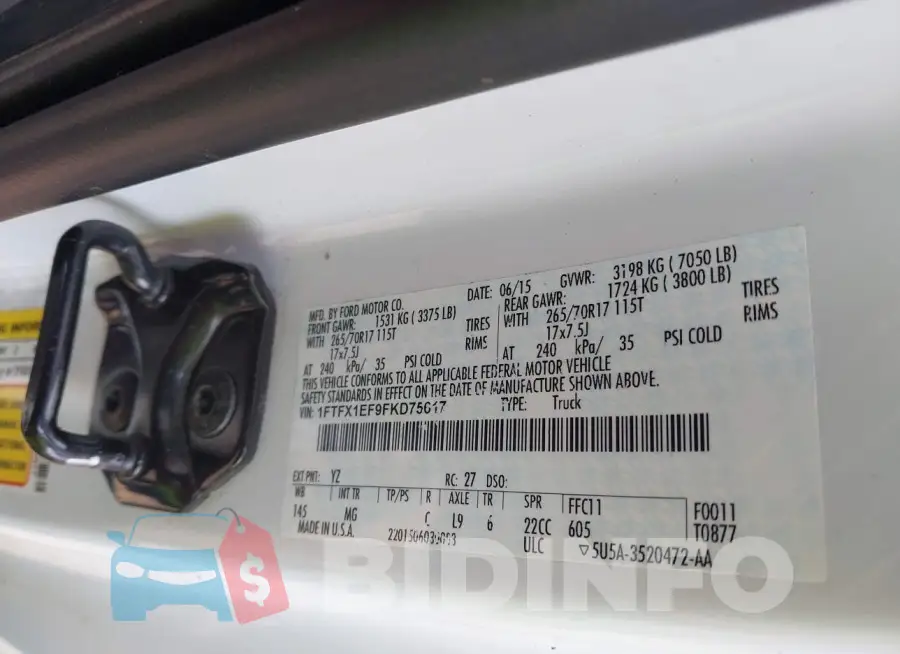 1FTFX1EF9FKD75617 Photo# 9