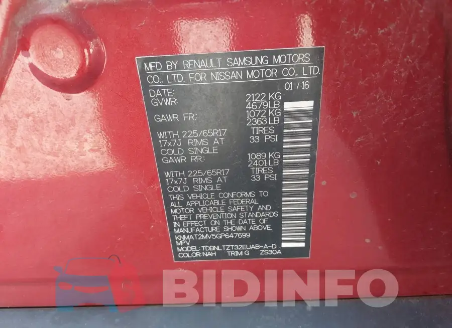 KNMAT2MV5GP647699 Photo# 9
