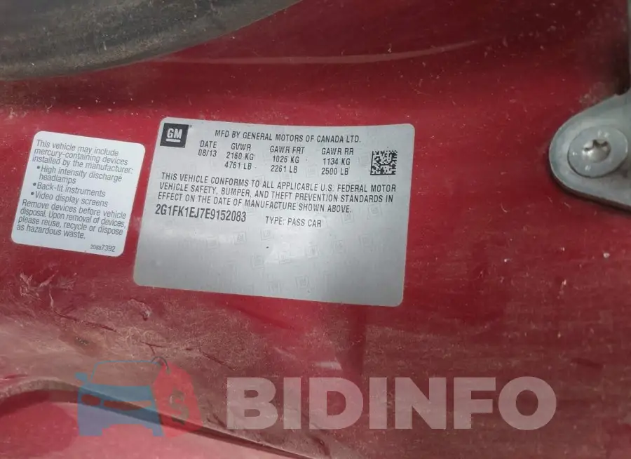 2G1FK1EJ7E9152083 Photo# 9
