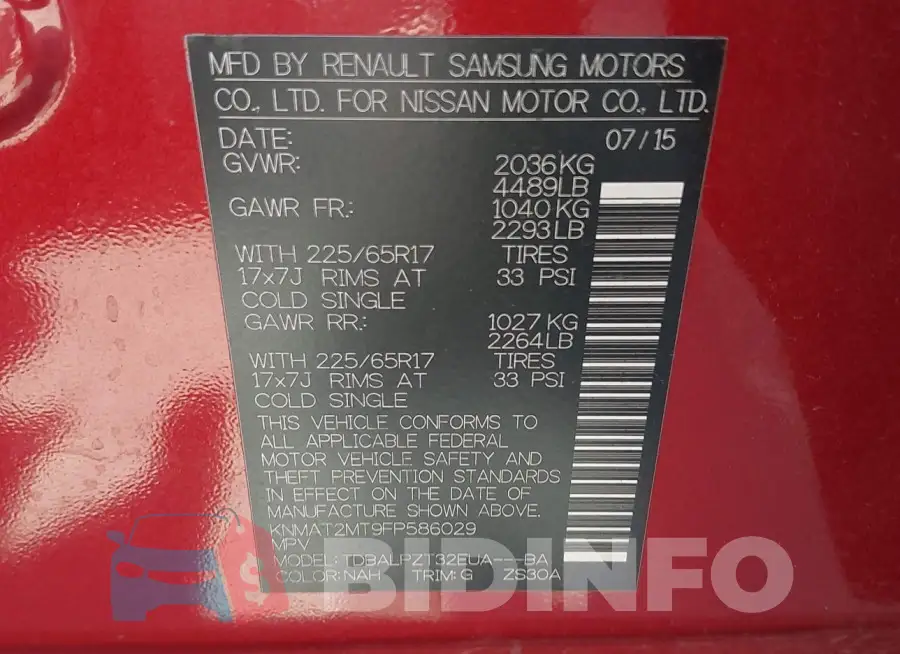 KNMAT2MT9FP586029 Photo# 9