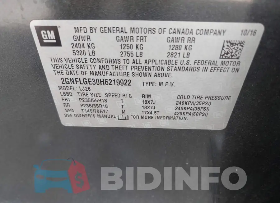 2GNFLGE30H6219922 Photo# 9