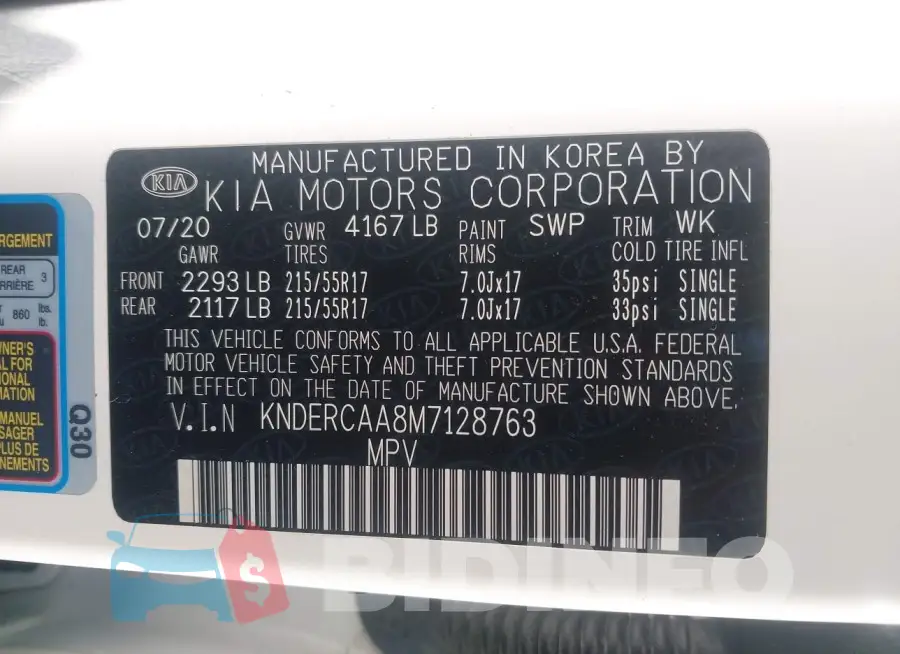KNDERCAA8M7128763 Photo# 9