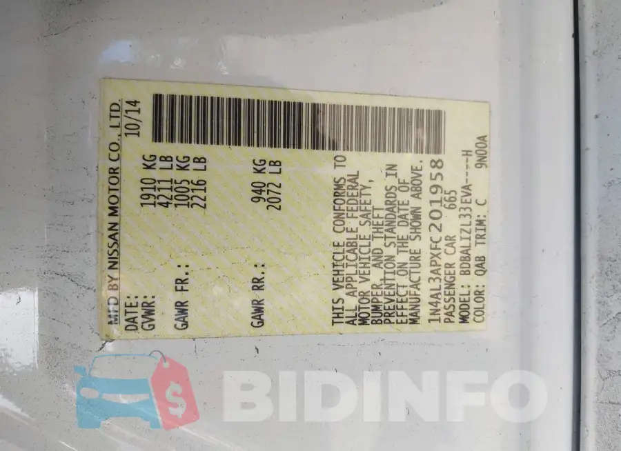 1N4AL3APXFC201958 Photo# 9