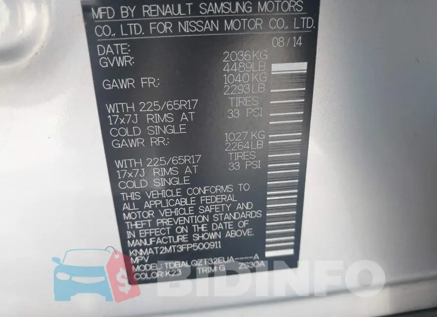KNMAT2MT3FP500911 Photo# 9