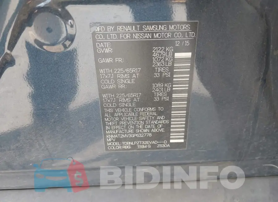 KNMAT2MV3GP632778 Photo# 9