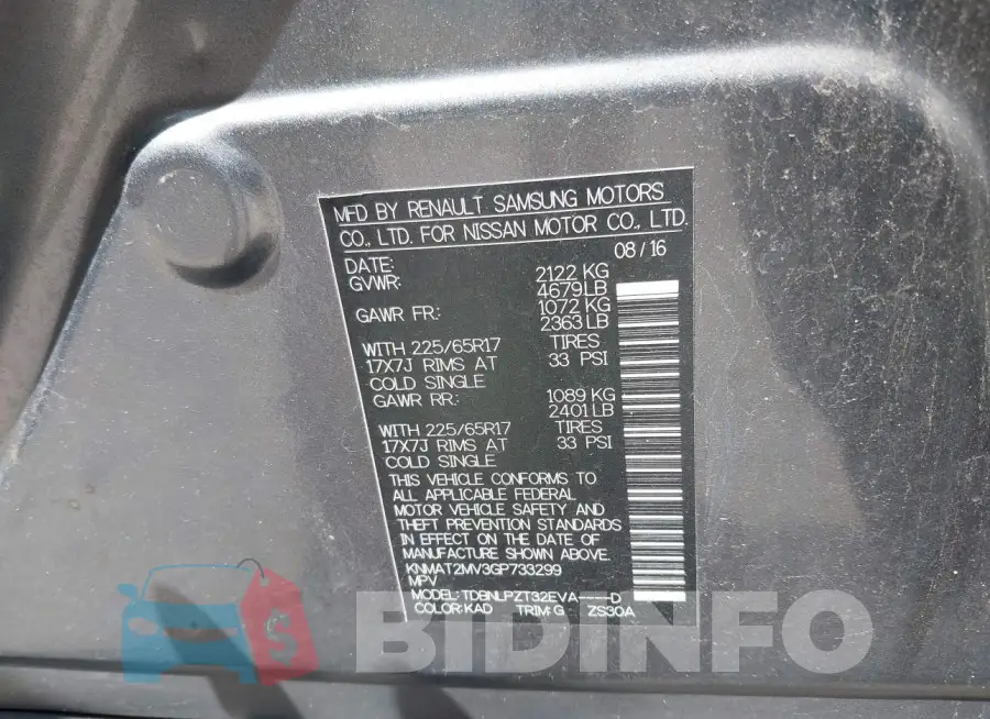 KNMAT2MV3GP733299 Photo# 9