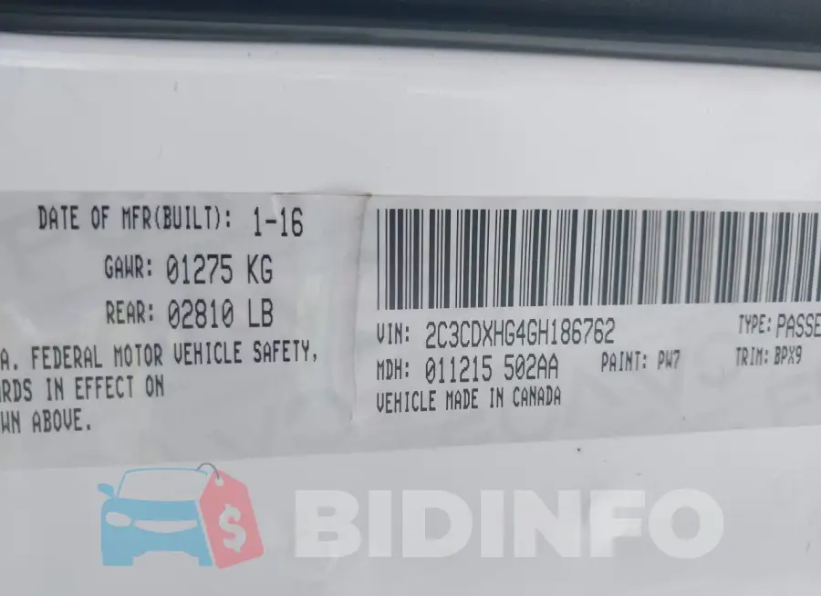 2C3CDXHG4GH186762 Photo# 9