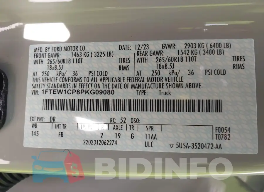 1FTEW1CP8PKG09080 Photo# 9