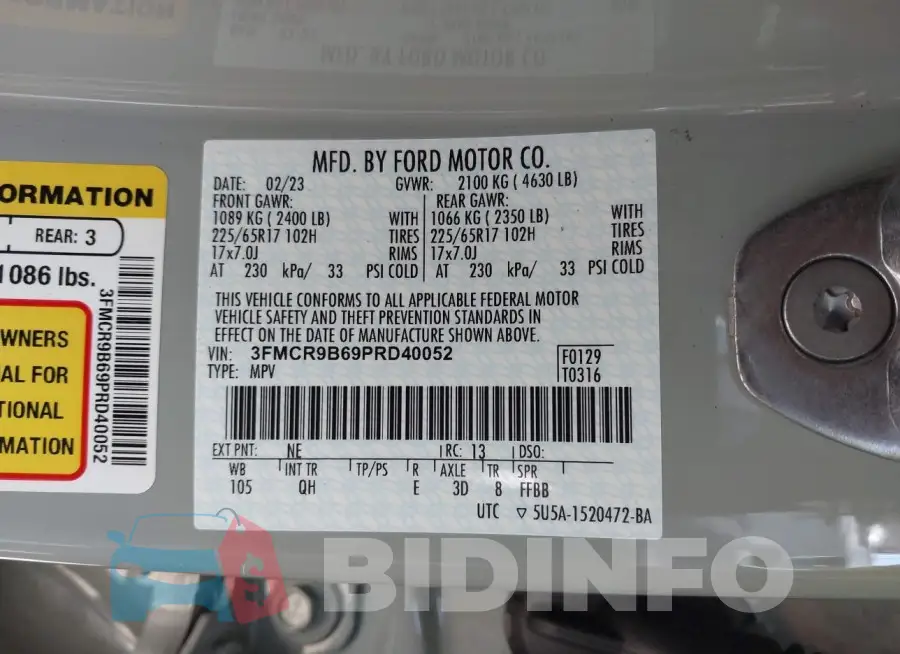 3FMCR9B69PRD40052 Photo# 9