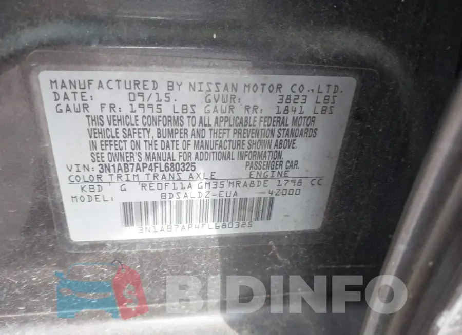 3N1AB7AP4FL680325 Photo# 9