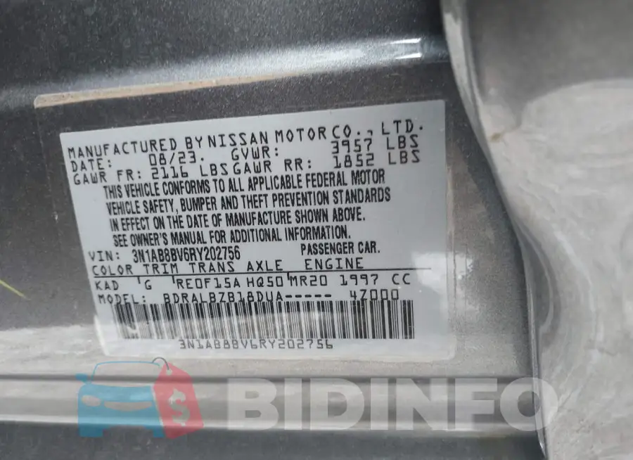 3N1AB8BV6RY202756 Photo# 9