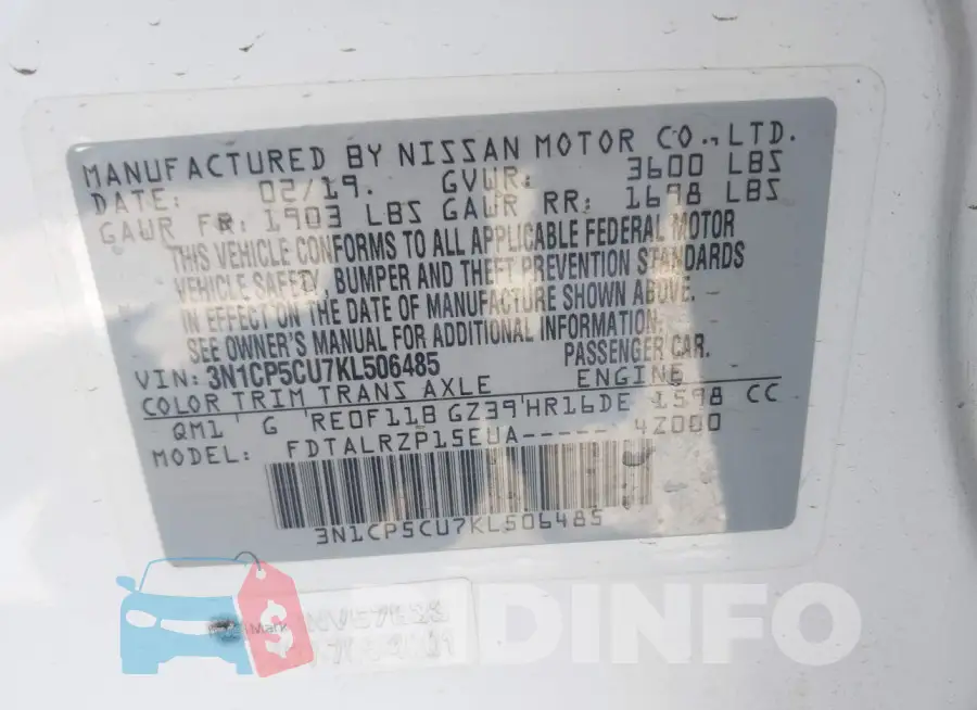 3N1CP5CU7KL506485 Photo# 9
