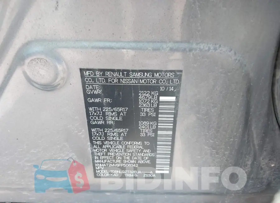 KNMAT2MV6FP508342 Photo# 9