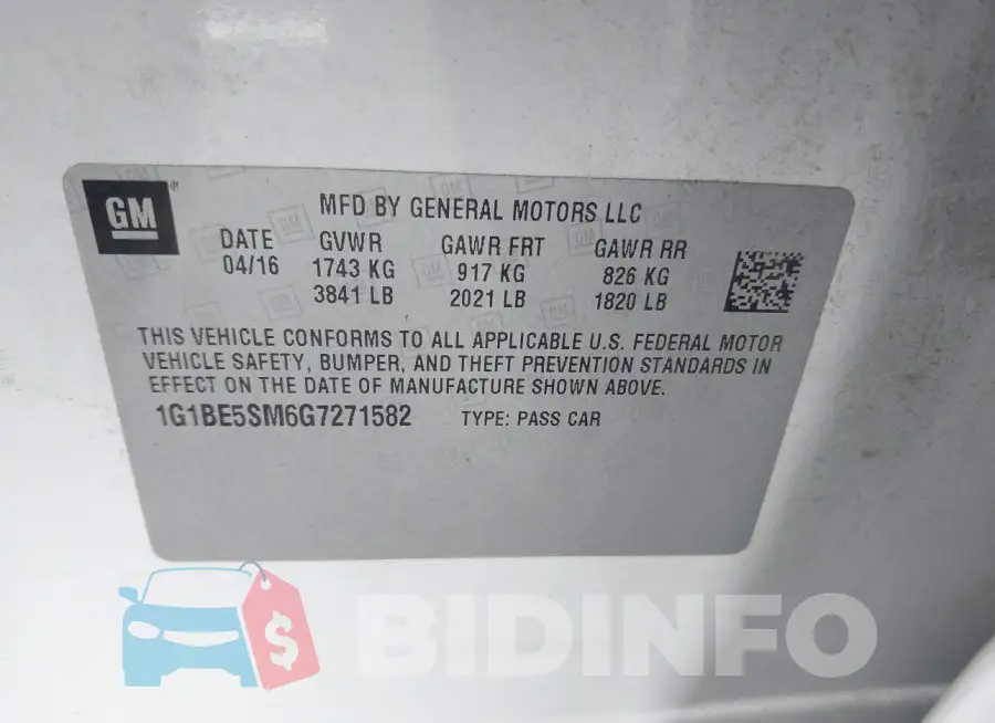 1G1BE5SM6G7271582 Photo# 9