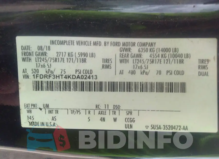 1FDRF3HT4KDA02413 Photo# 6
