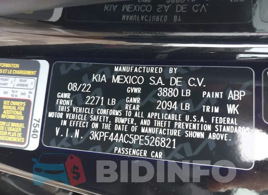 3KPF44AC5PE526821 Photo# 9