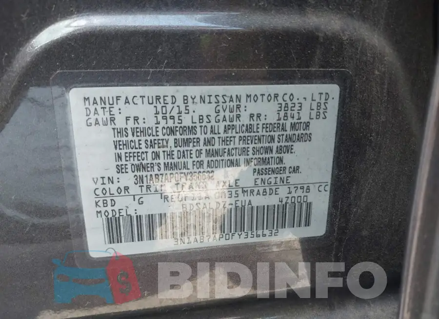 3N1AB7AP0FY356632 Photo# 9