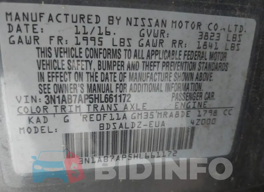 3N1AB7AP5HL661172 Photo# 9
